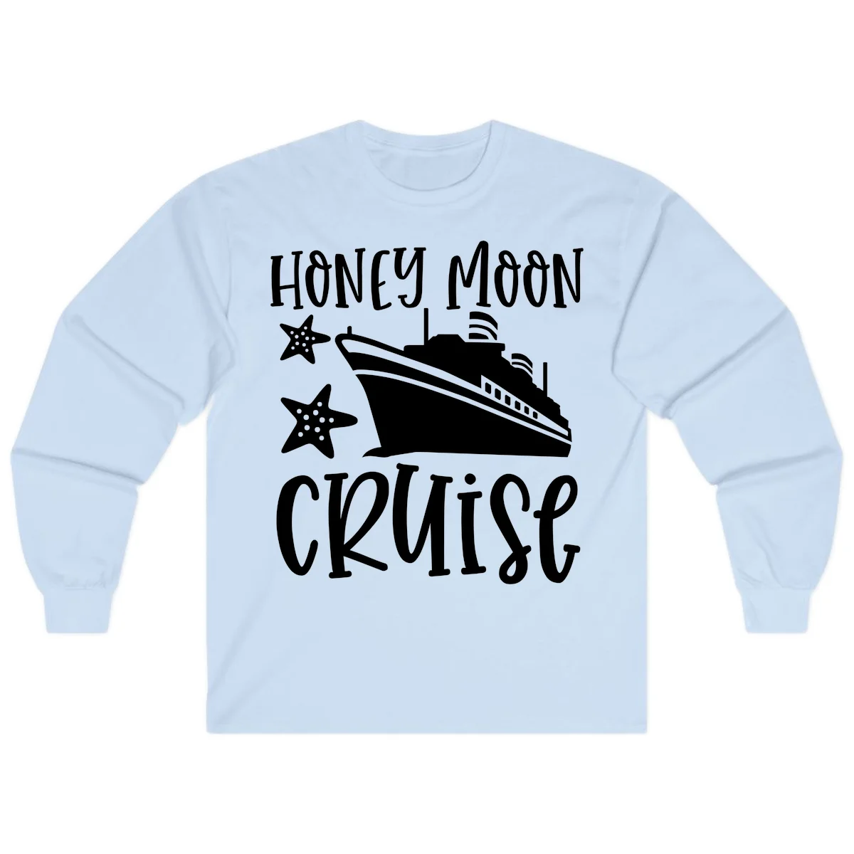 Honey Moon Cruise Long Sleeve Tee in Light Blue