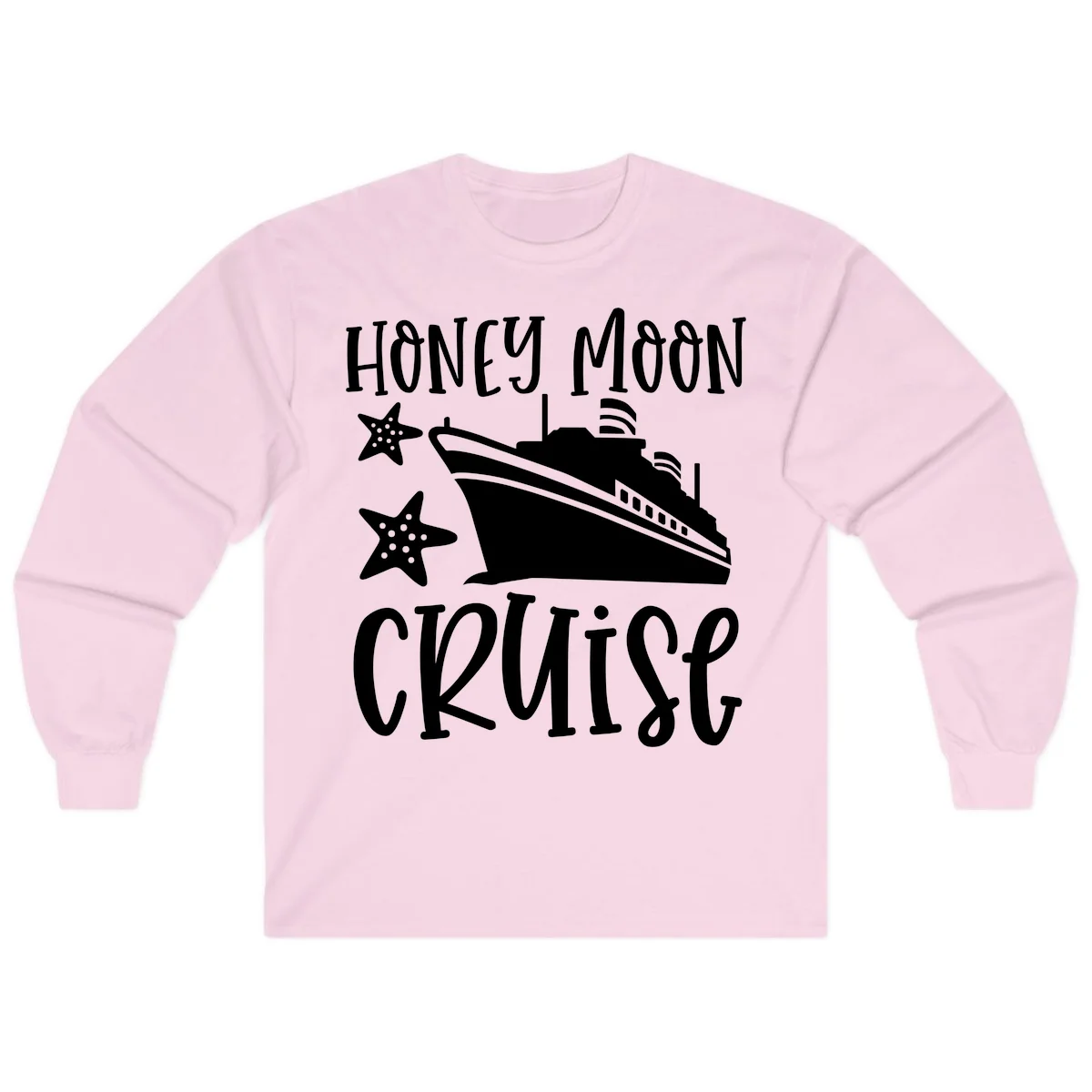 Honey Moon Cruise Long Sleeve Tee in Light Pink