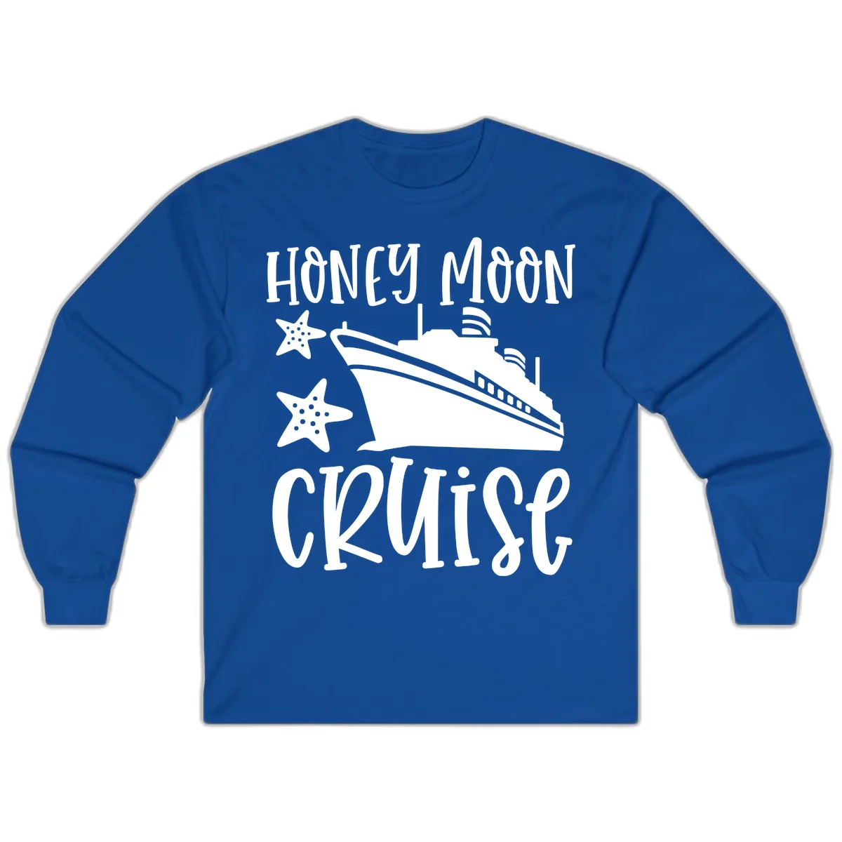 Honey Moon Cruise Long Sleeve Tee in Royal