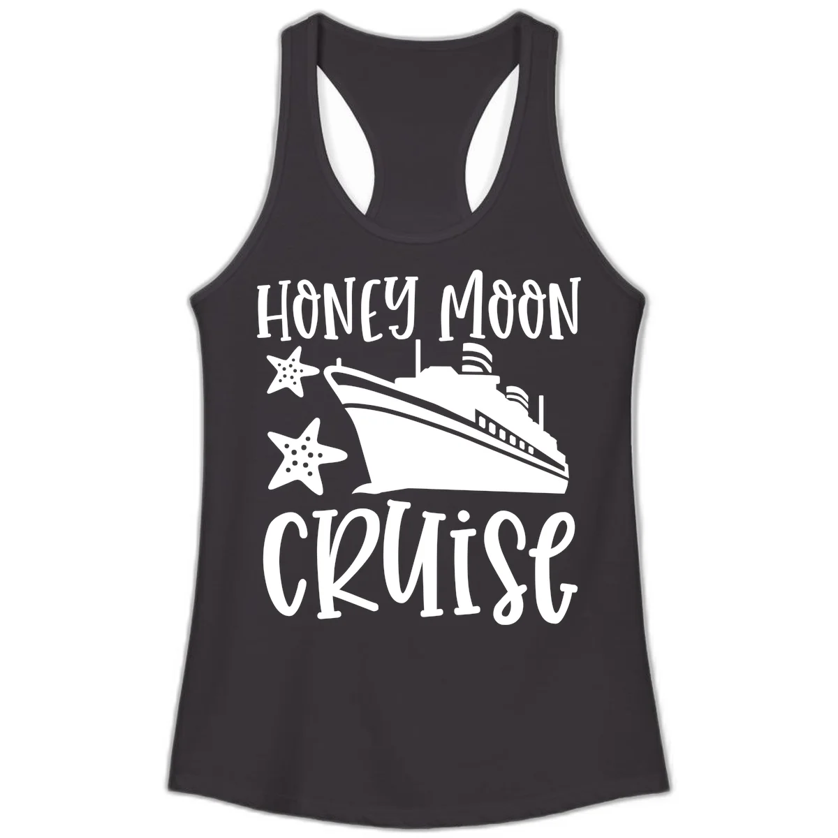 Honey Moon Cruise Ladies Tank in Black