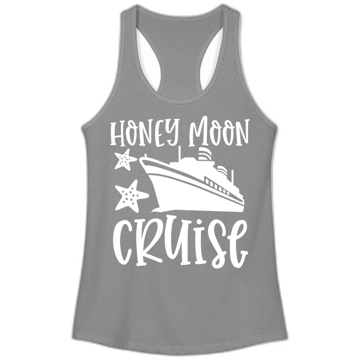 Honey Moon Cruise Ladies Tank in Heather Grey