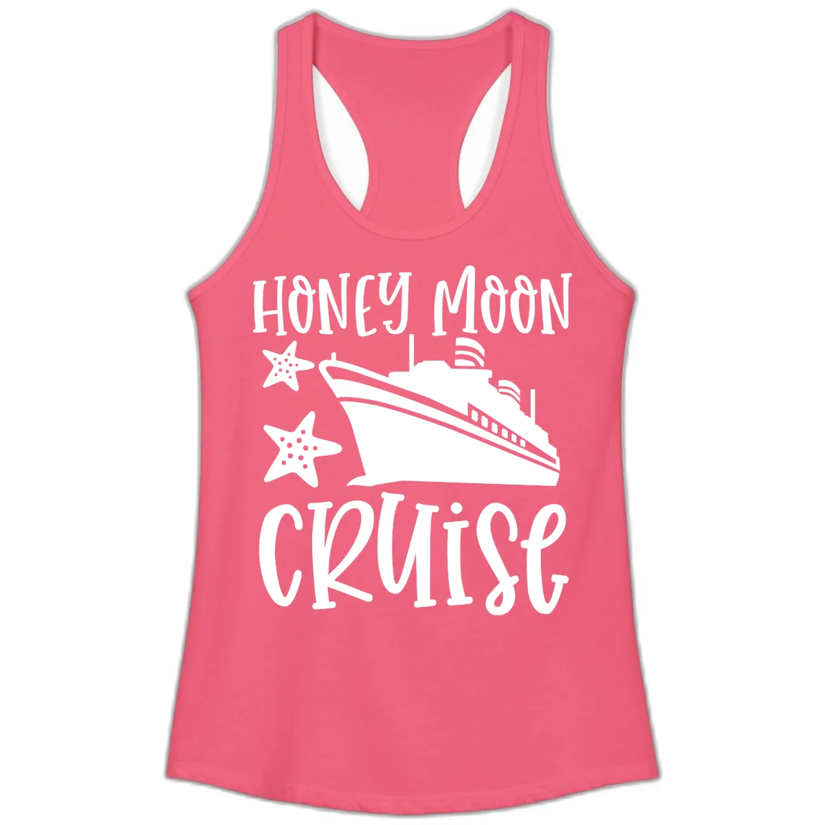 Honey Moon Cruise Ladies Tank in Hot Pink
