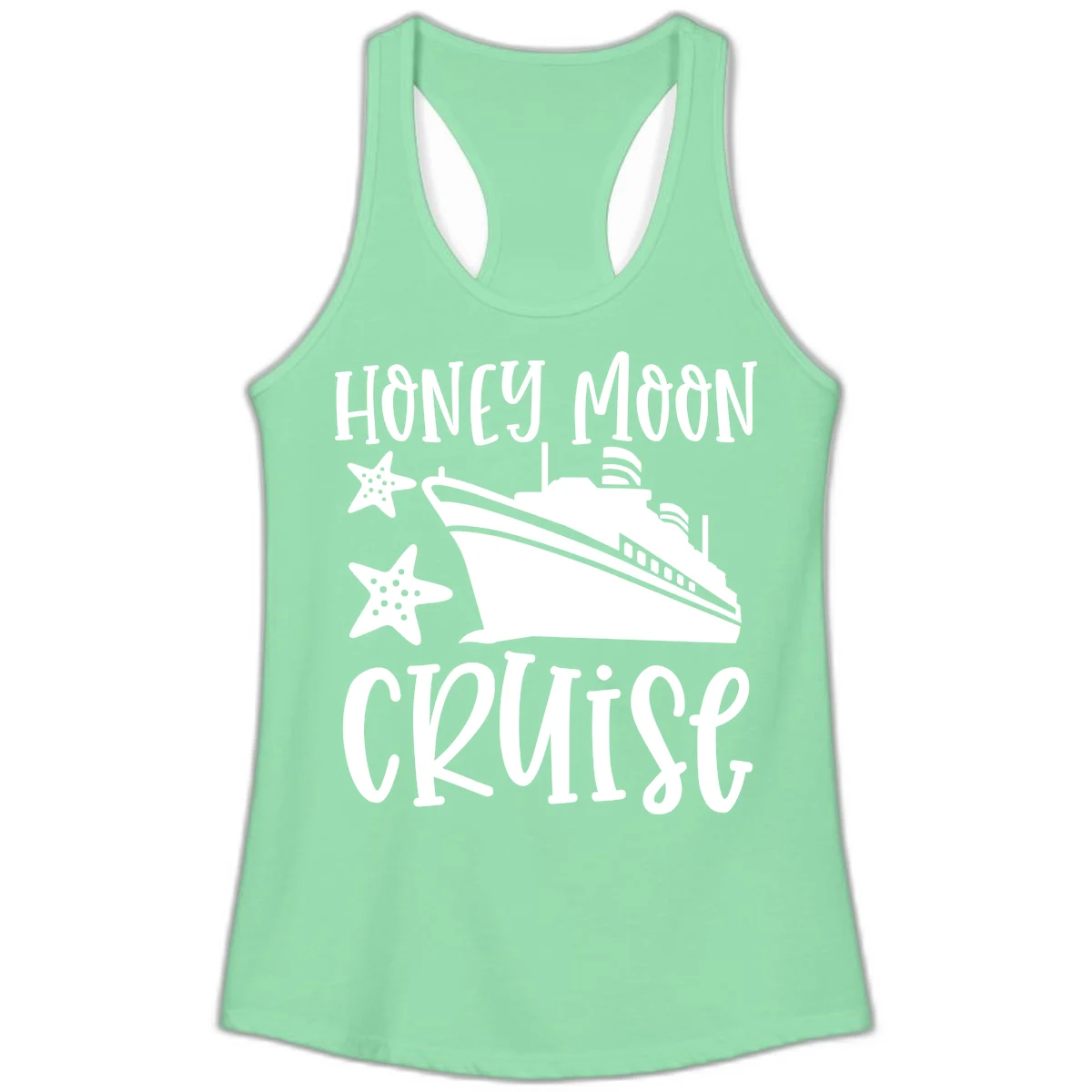 Honey Moon Cruise Ladies Tank in Solid Mint