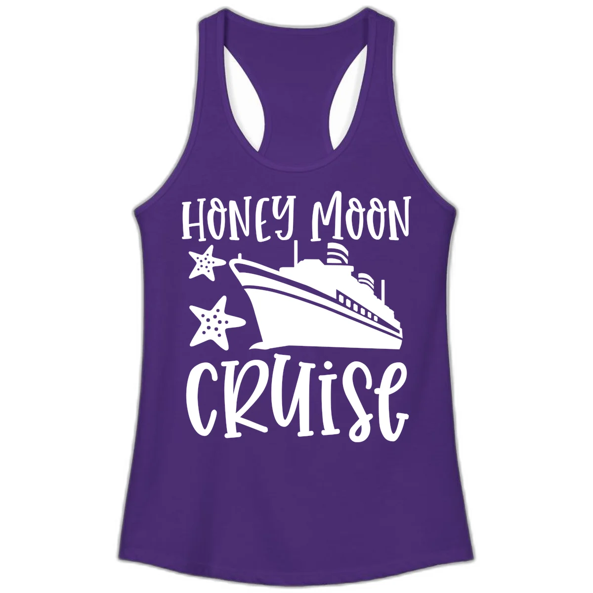 Honey Moon Cruise Ladies Tank in Solid Purple Rush