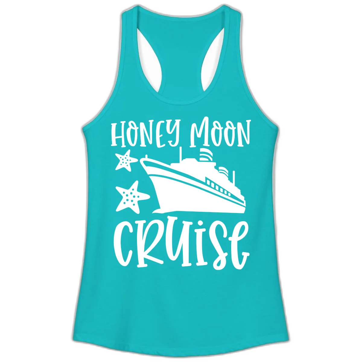 Honey Moon Cruise Ladies Tank in Tahiti Blue