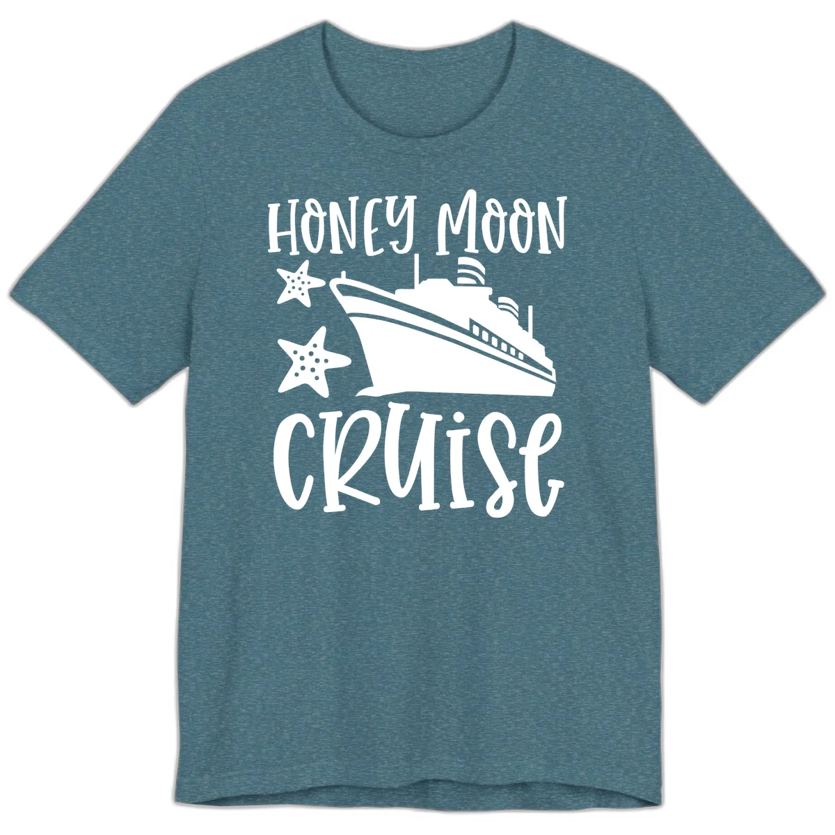 Honey Moon Cruise Premium T-Shirt in Heather Deep Teal