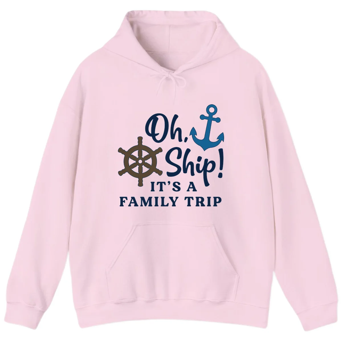 Oh Ship It's A Family Trip Hoodie in Light Pink