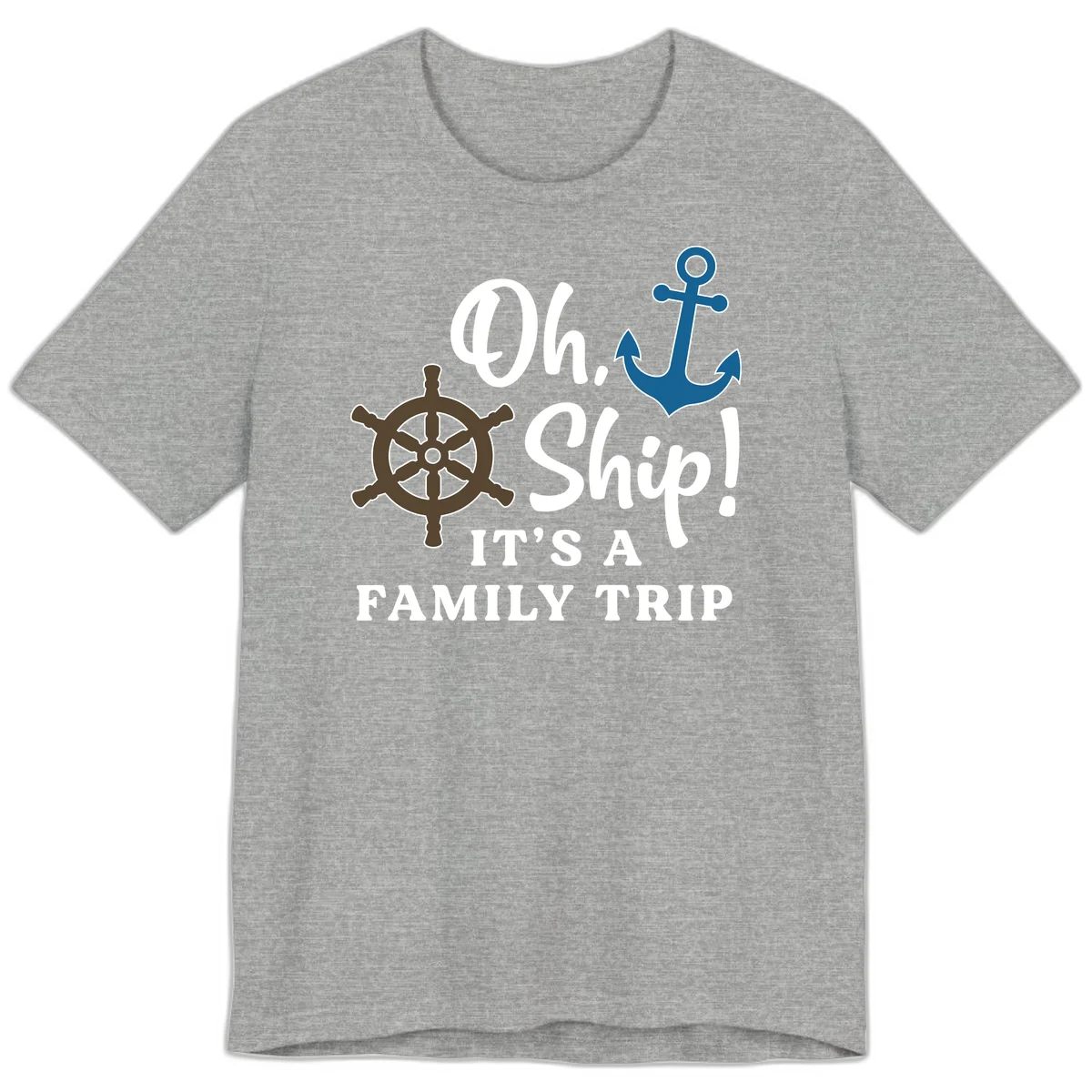 Oh Ship It's A Family Trip Premium T-Shirt in Athletic Heather