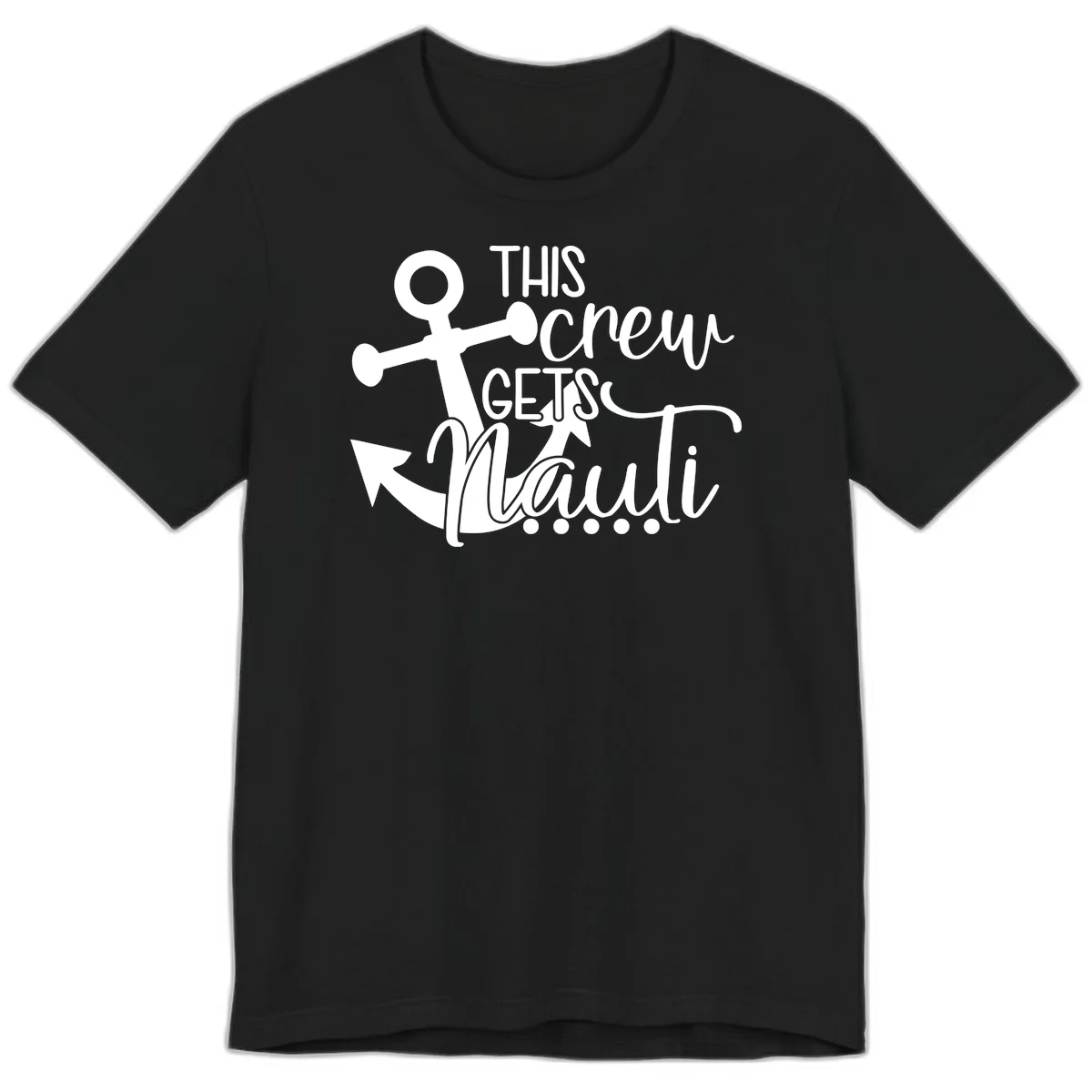 This Crew Gets Lit Anchor Design Premium T-Shirt in Black