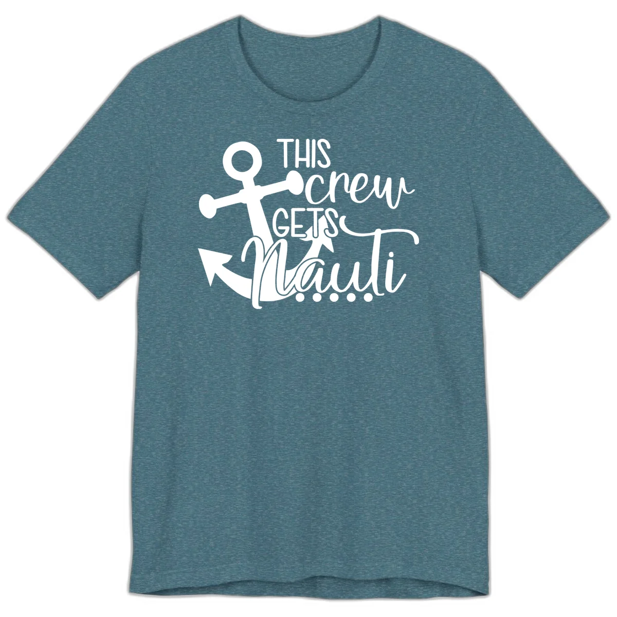 This Crew Gets Lit Anchor Design Premium T-Shirt in Heather Deep Teal
