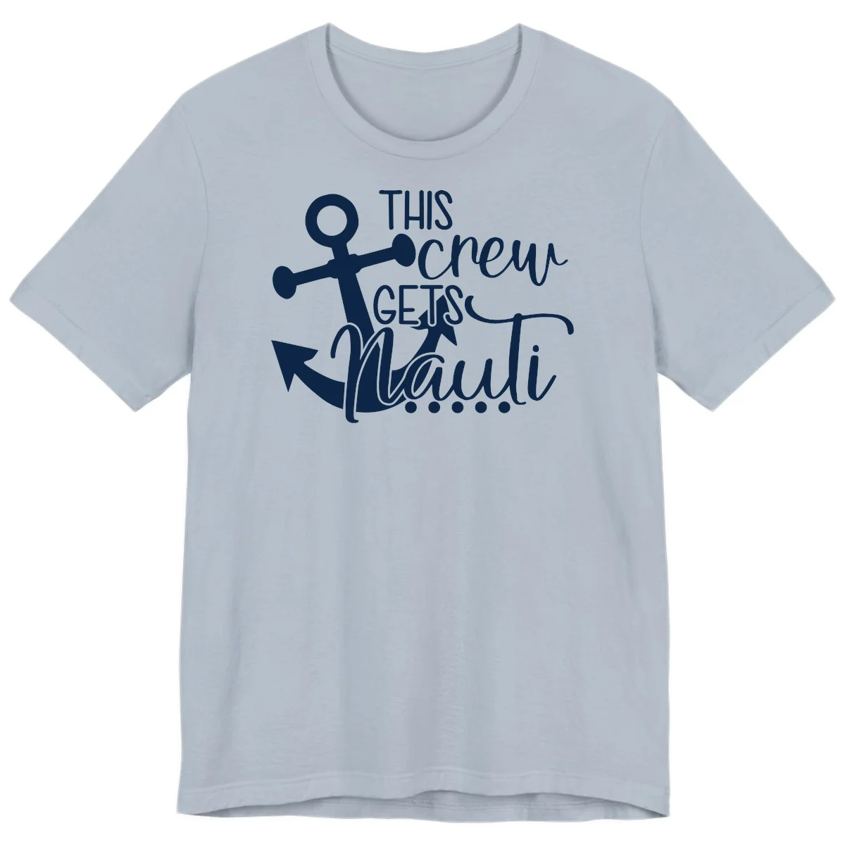 This Crew Gets Lit Anchor Design Premium T-Shirt in Light Blue