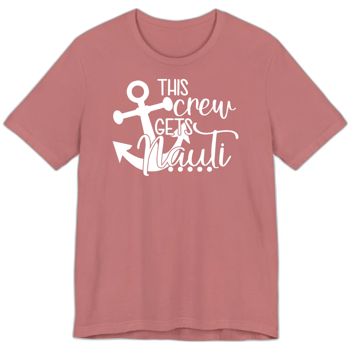 This Crew Gets Lit Anchor Design Premium T-Shirt in Mauve