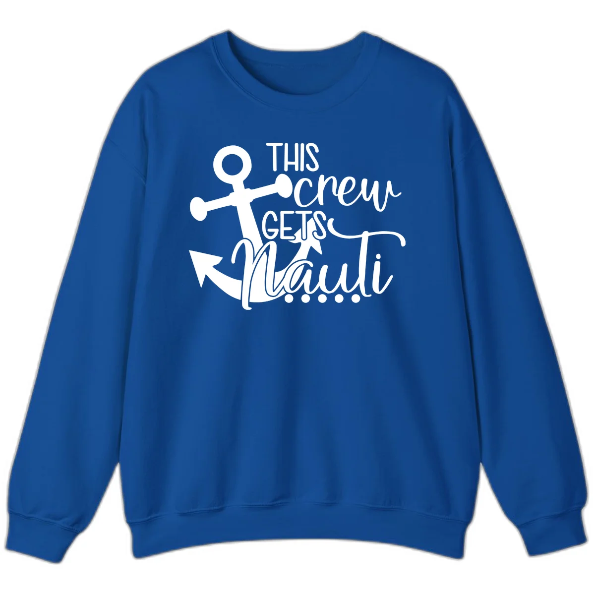 This Crew Gets Lit Anchor Design Sweatshirt in Royal