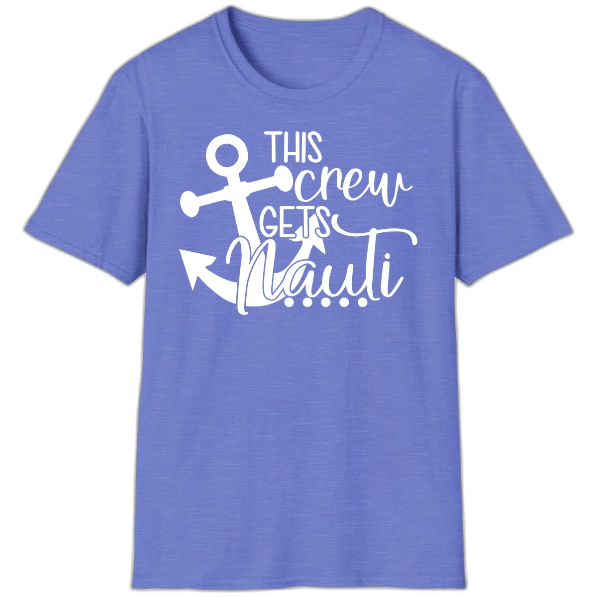 This Crew Gets Lit Anchor Design T-Shirt in Heather Royal
