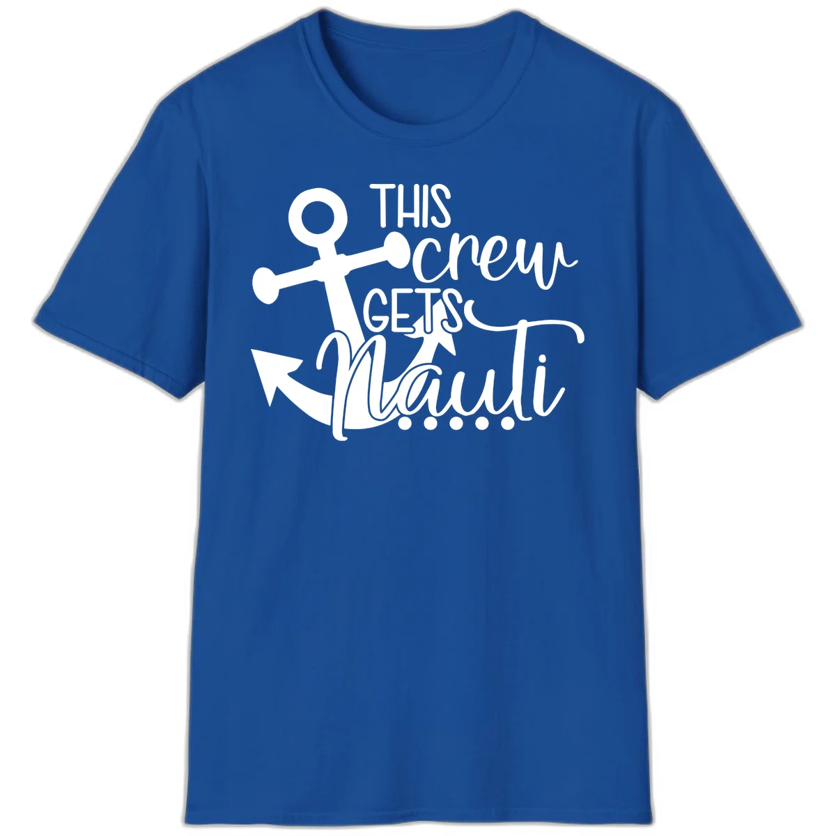 This Crew Gets Lit Anchor Design T-Shirt in Royal