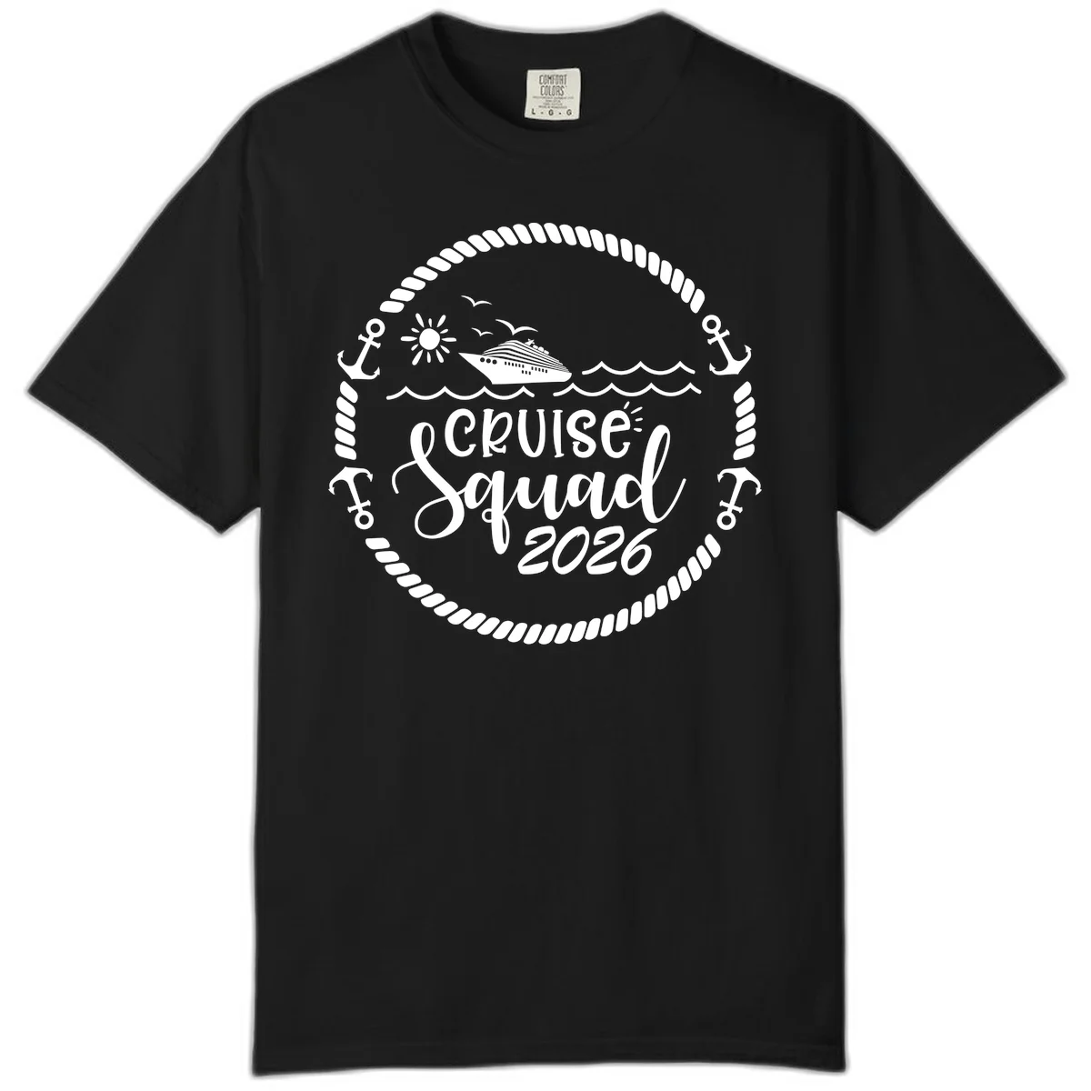 Cruise Squad 2026 Comfort Color T-Shirt in Black