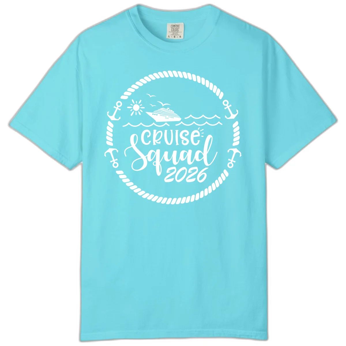 Cruise Squad 2026 Comfort Color T-Shirt in Lagoon Blue