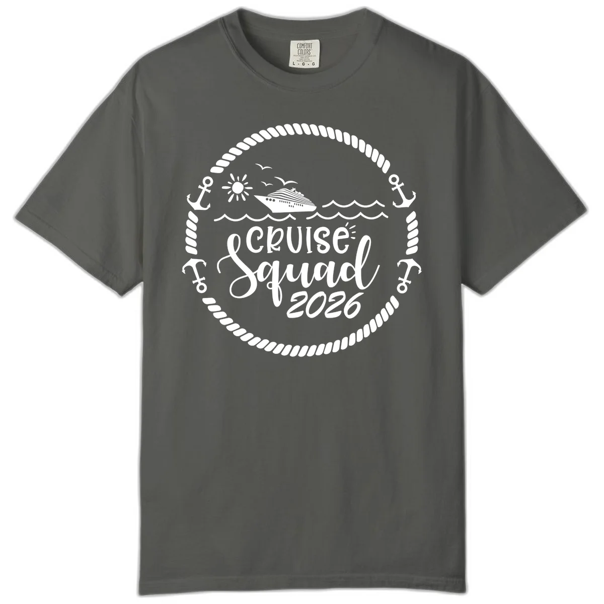 Cruise Squad 2026 Comfort Color T-Shirt in Pepper