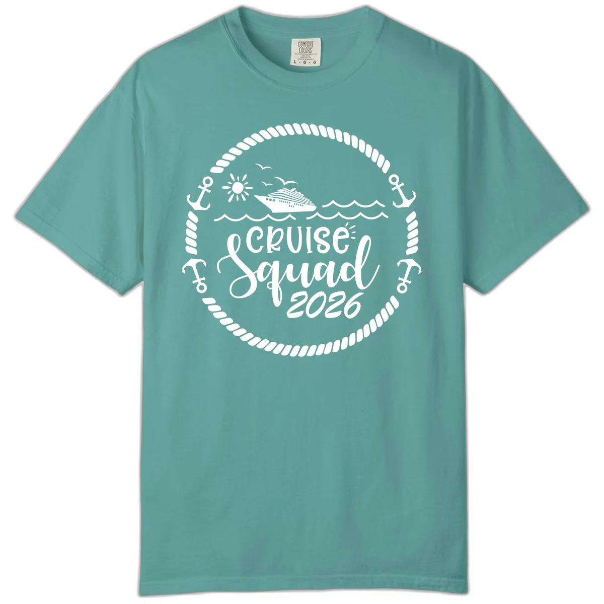 Cruise Squad 2026 Comfort Color T-Shirt in Seafoam