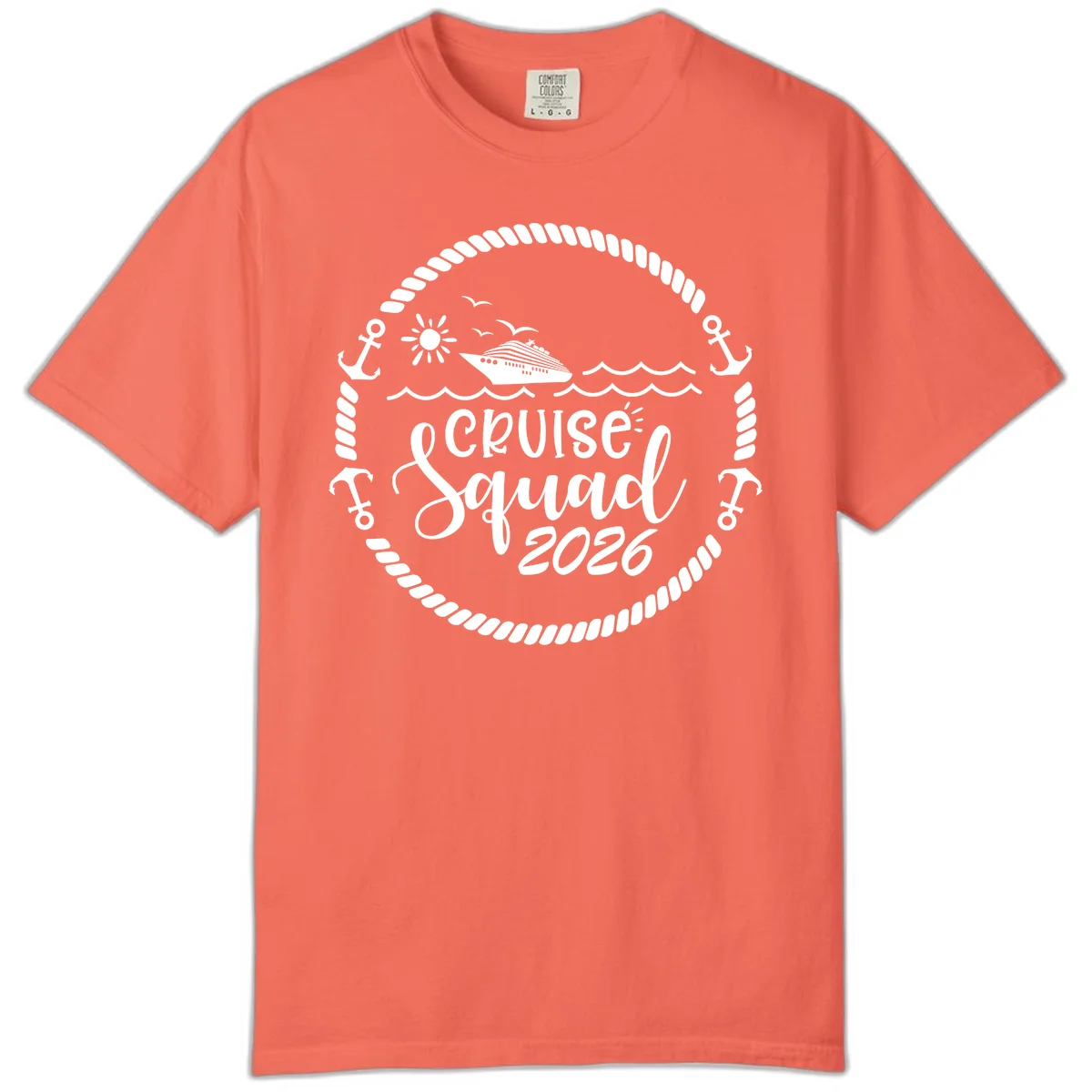 Cruise Squad 2026 Comfort Color T-Shirt in Bright Salmon