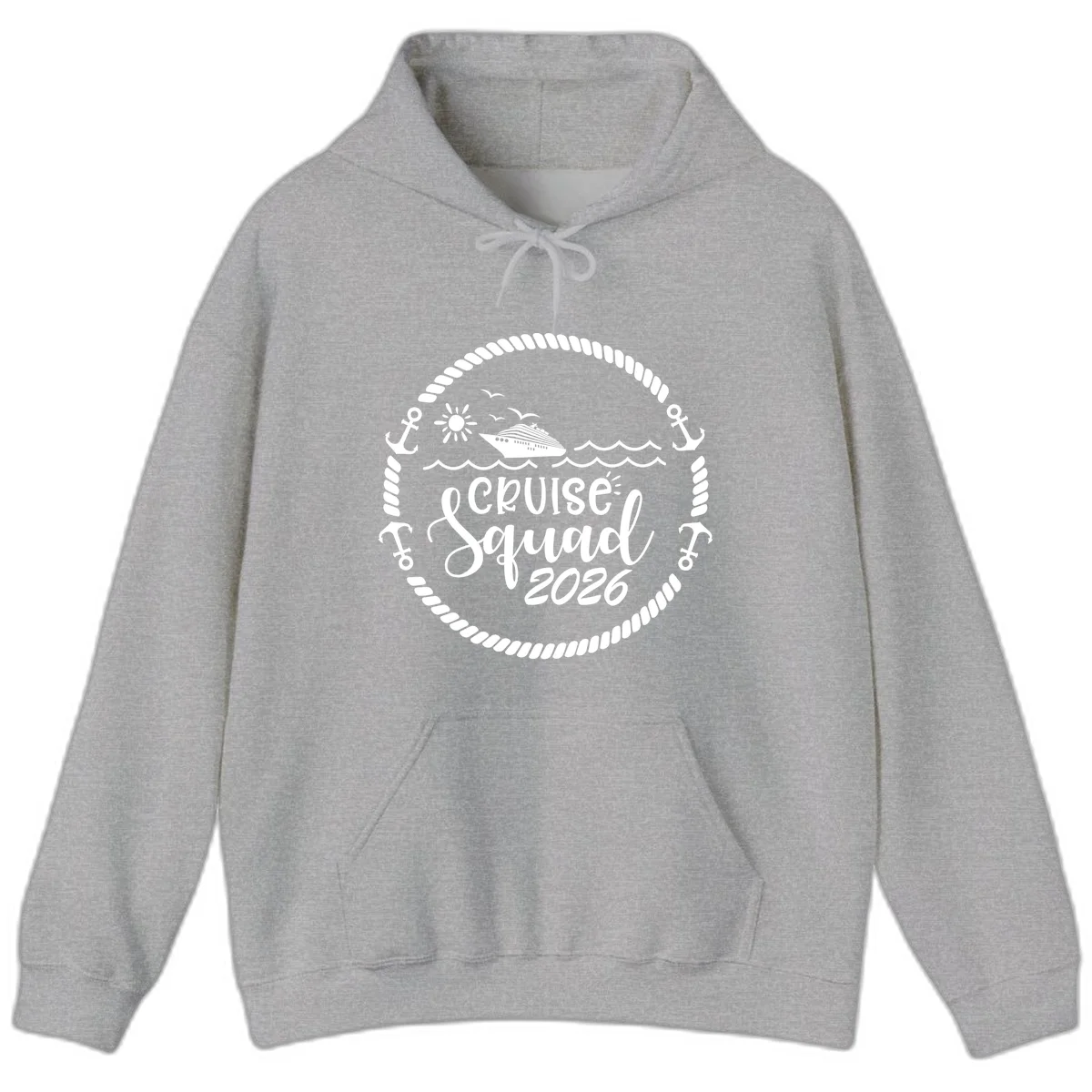 Cruise Squad 2026 Hoodie in Sport Grey