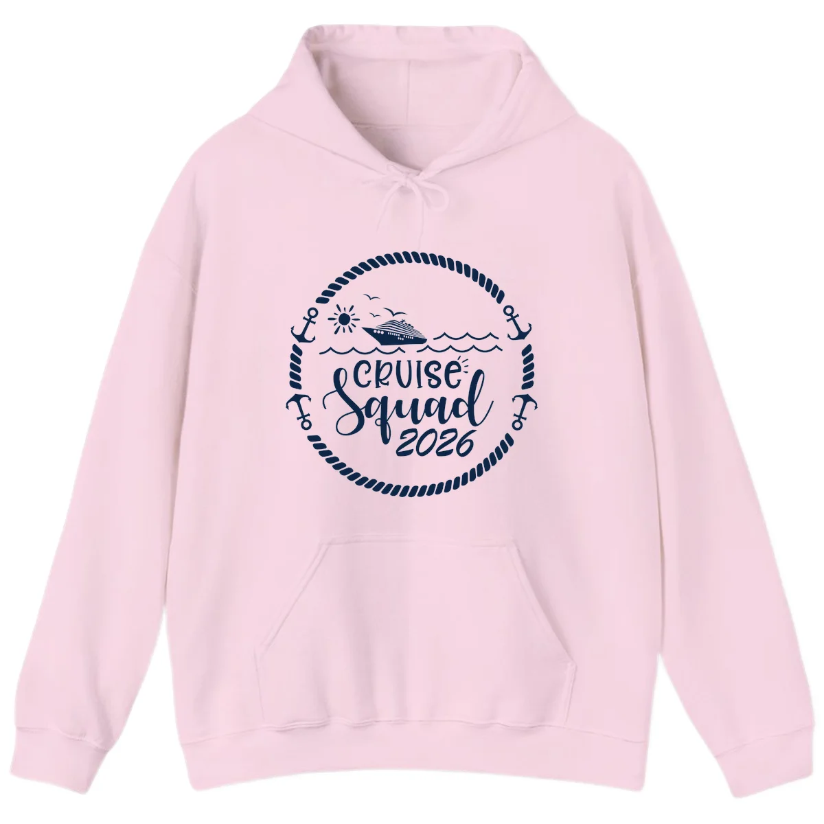 Cruise Squad 2026 Hoodie in Light Pink