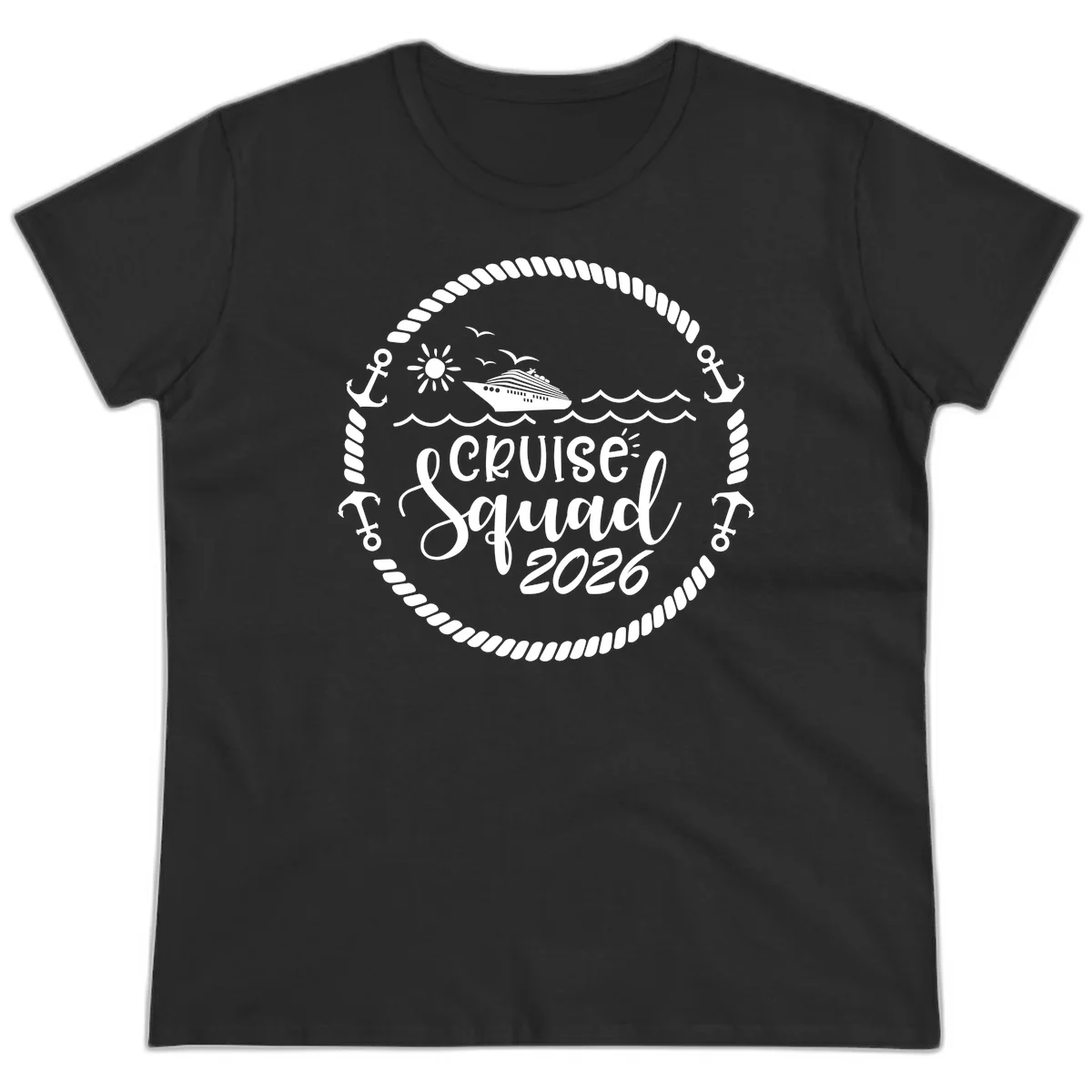 Cruise Squad 2026 Ladies Tee in Black