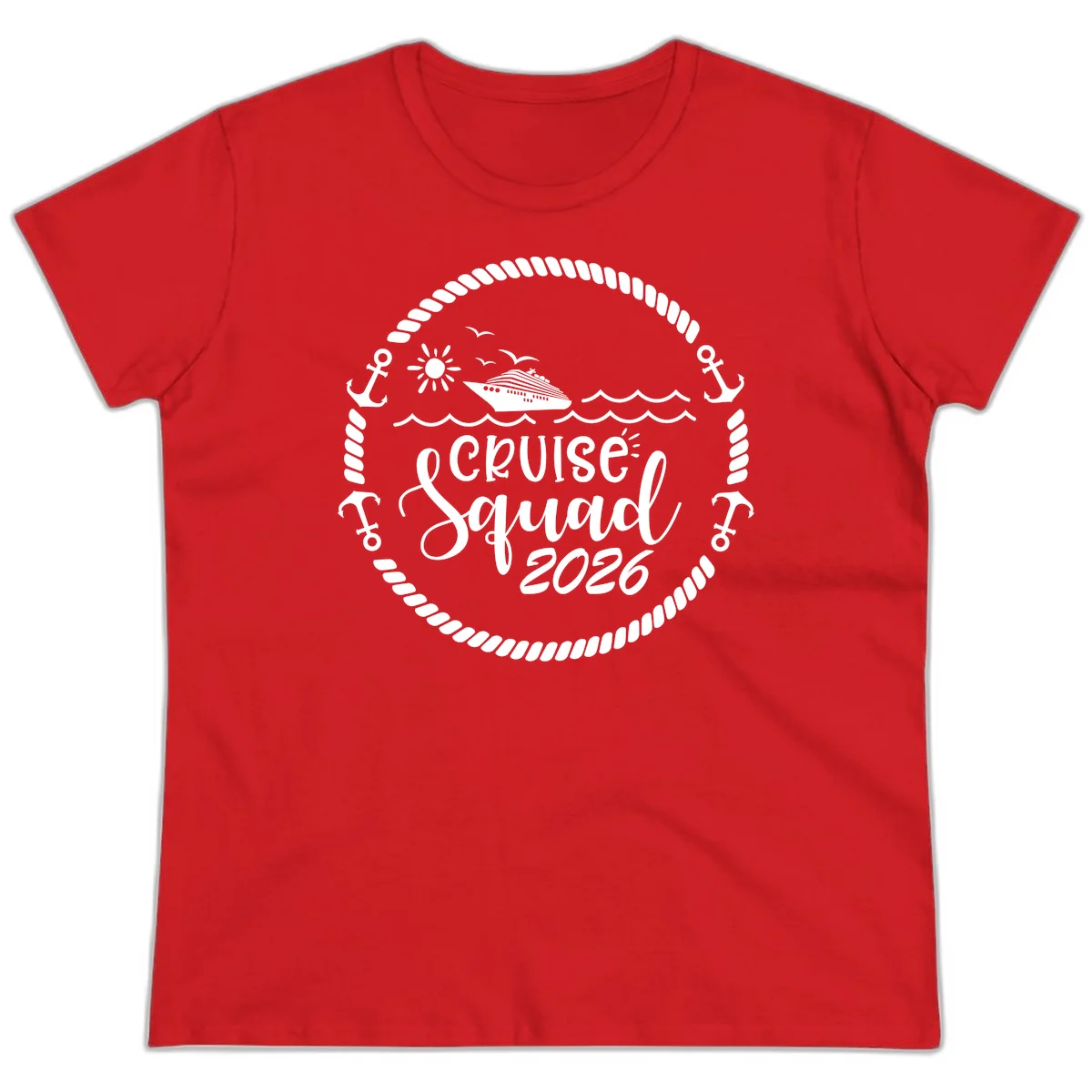 Cruise Squad 2026 Ladies Tee in Red