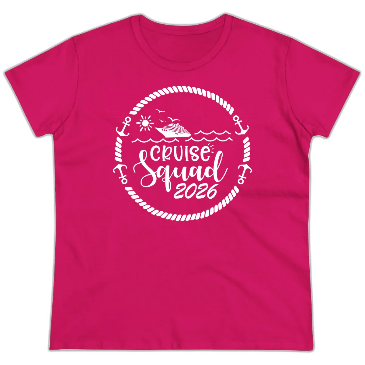 Cruise Squad 2026 Ladies Tee in Heliconia