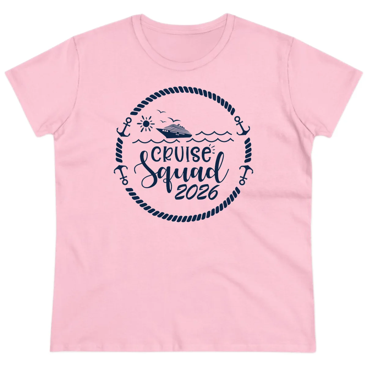 Cruise Squad 2026 Ladies Tee in Light Pink