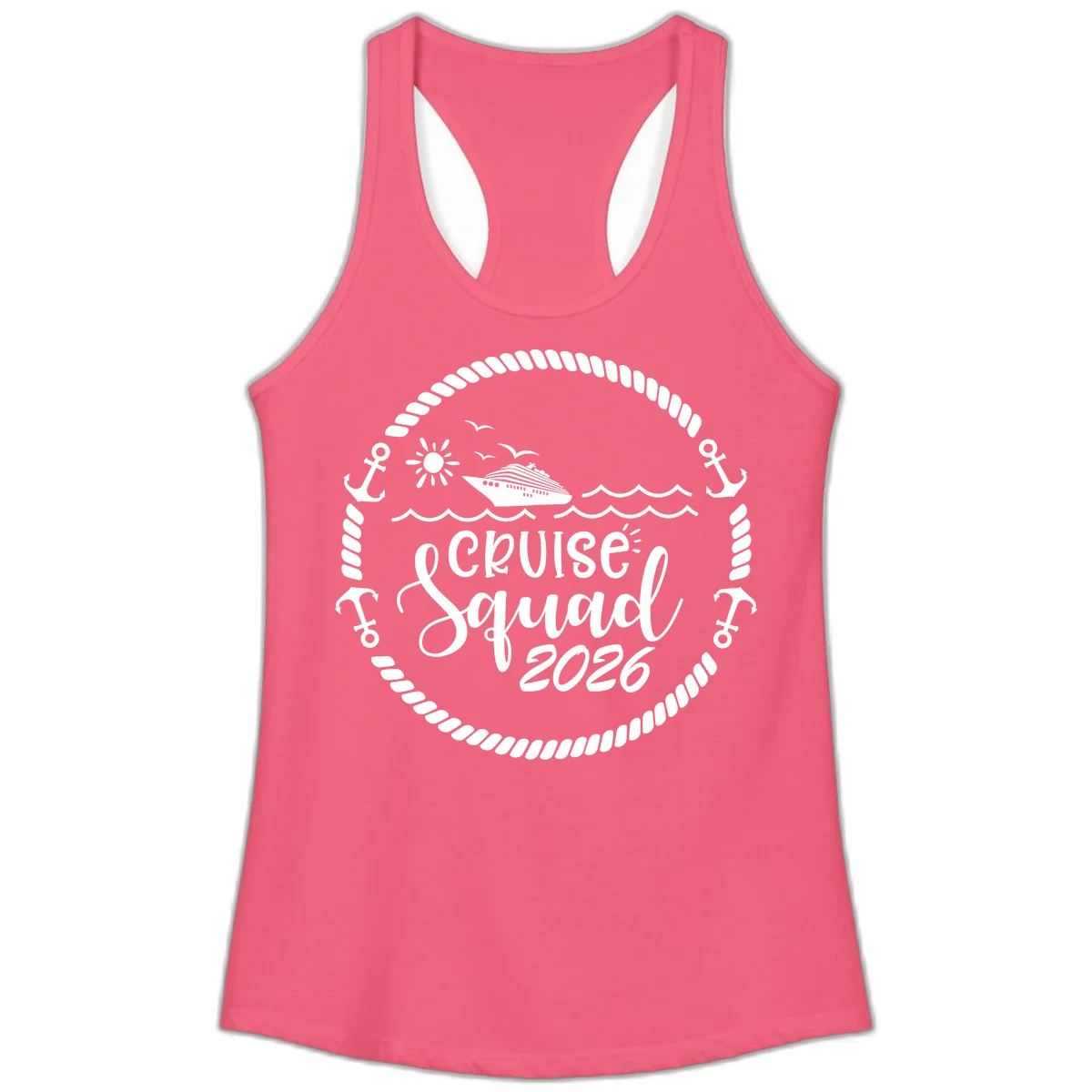 Cruise Squad 2026 Ladies Tank in Hot Pink