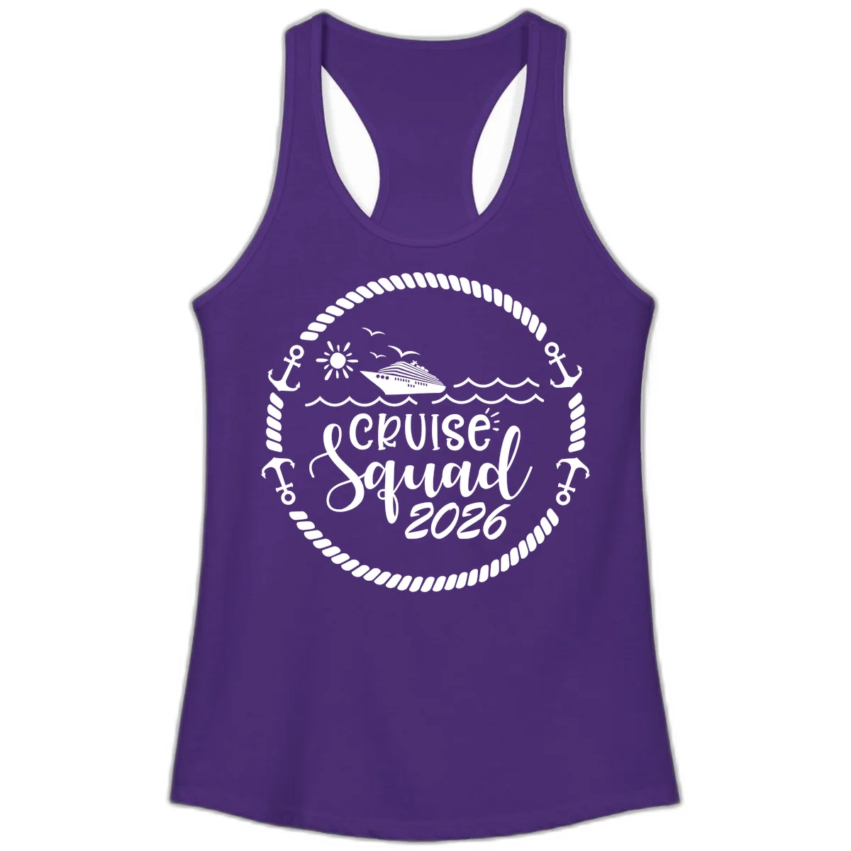 Cruise Squad 2026 Ladies Tank in Solid Purple Rush