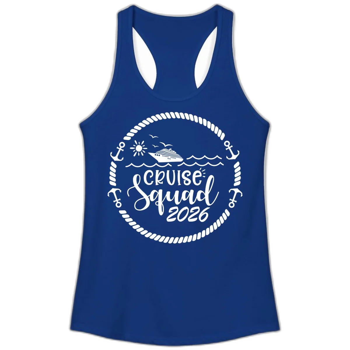 Cruise Squad 2026 Ladies Tank in Solid Royal