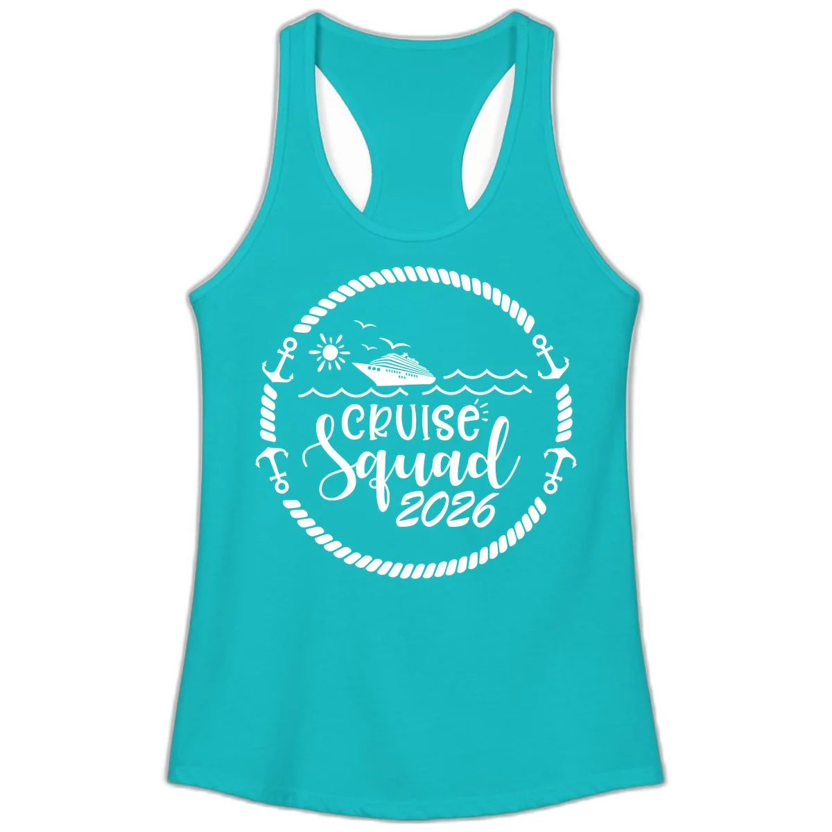 Cruise Squad 2026 Ladies Tank in Tahiti Blue