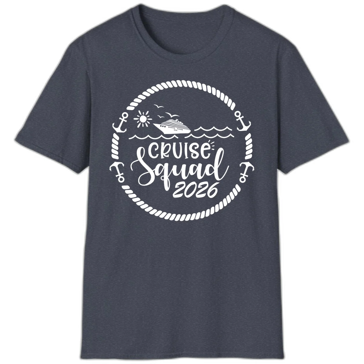 Cruise Squad 2026 T-Shirt in Heather Navy