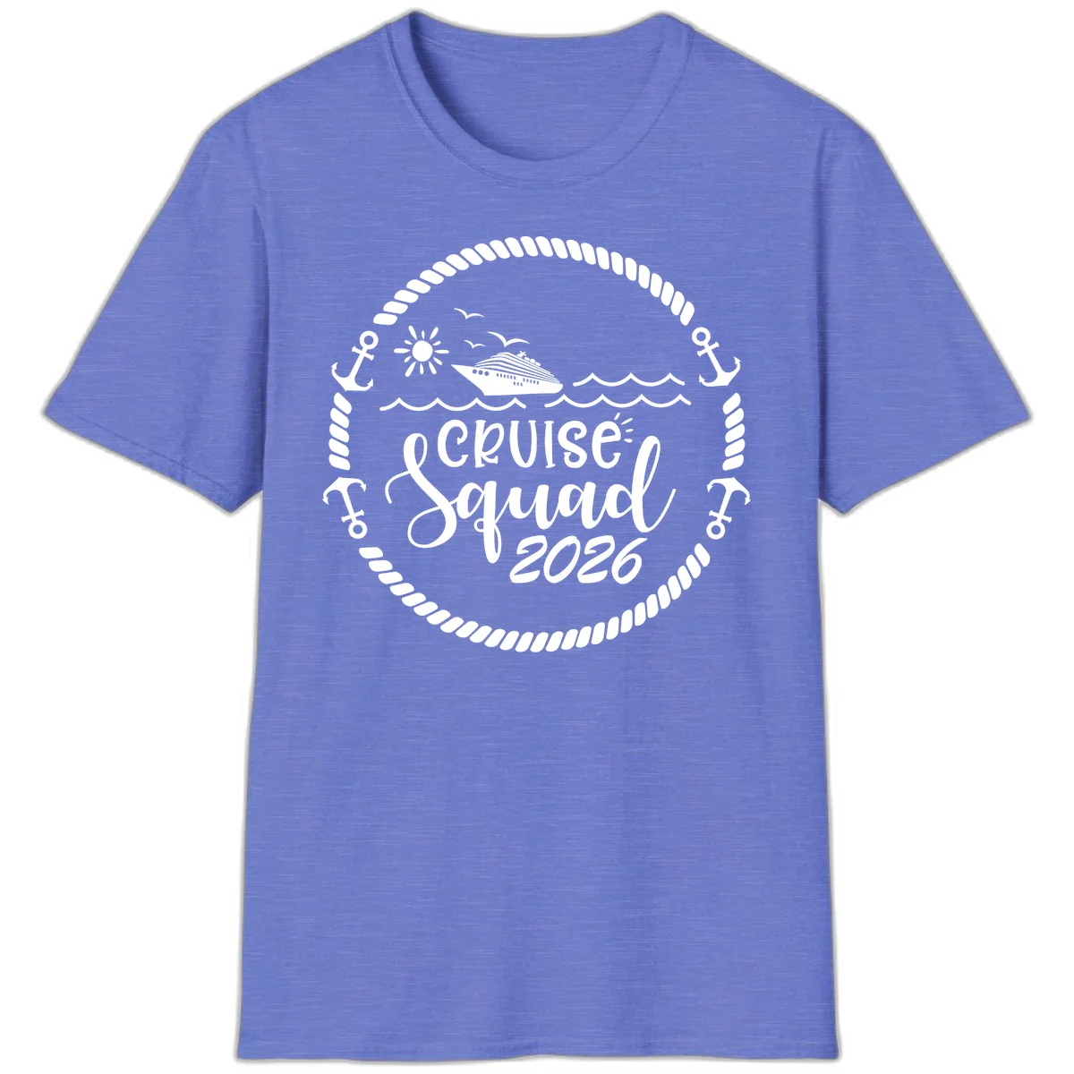 Cruise Squad 2026 T-Shirt in Heather Royal