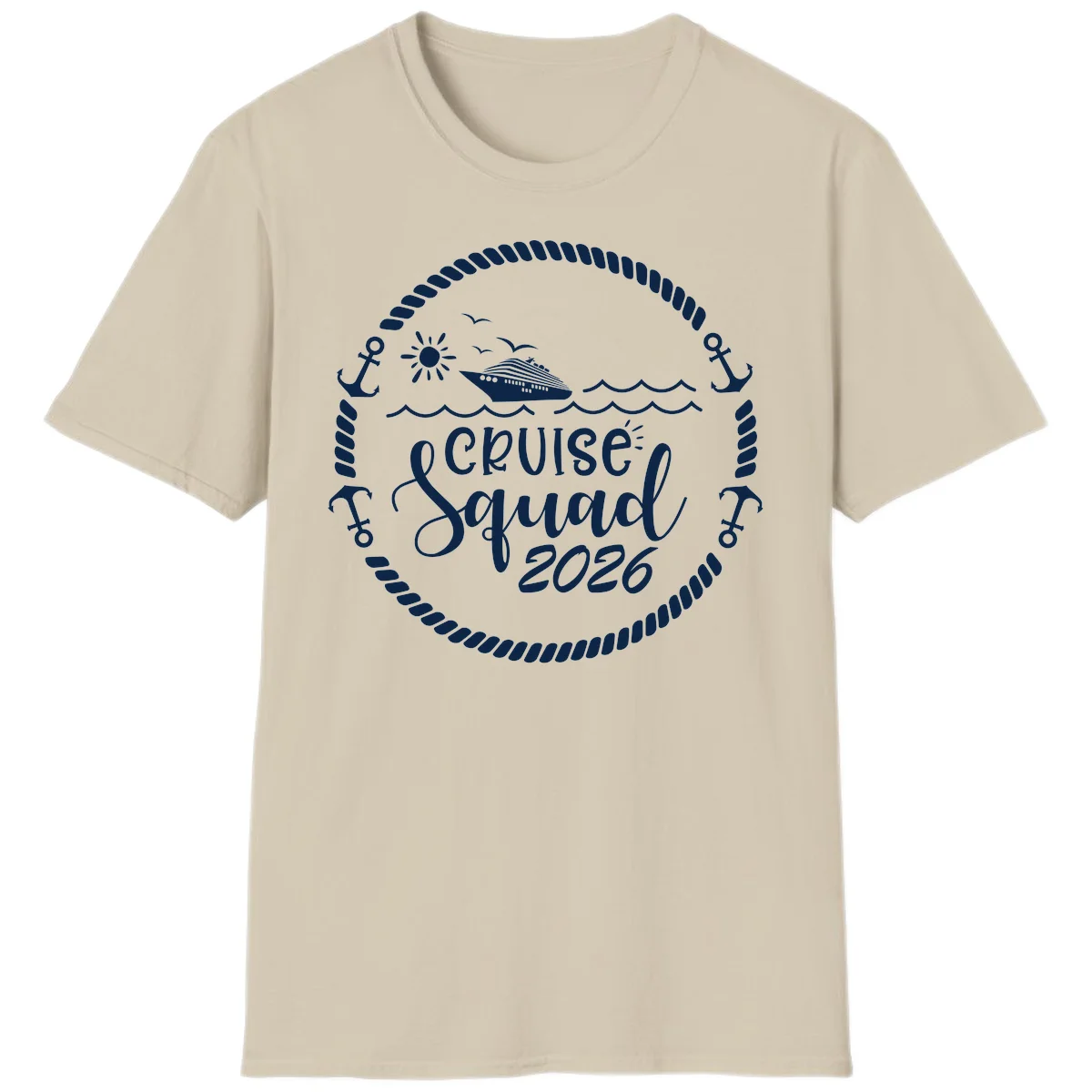 Cruise Squad 2026 T-Shirt in Sand