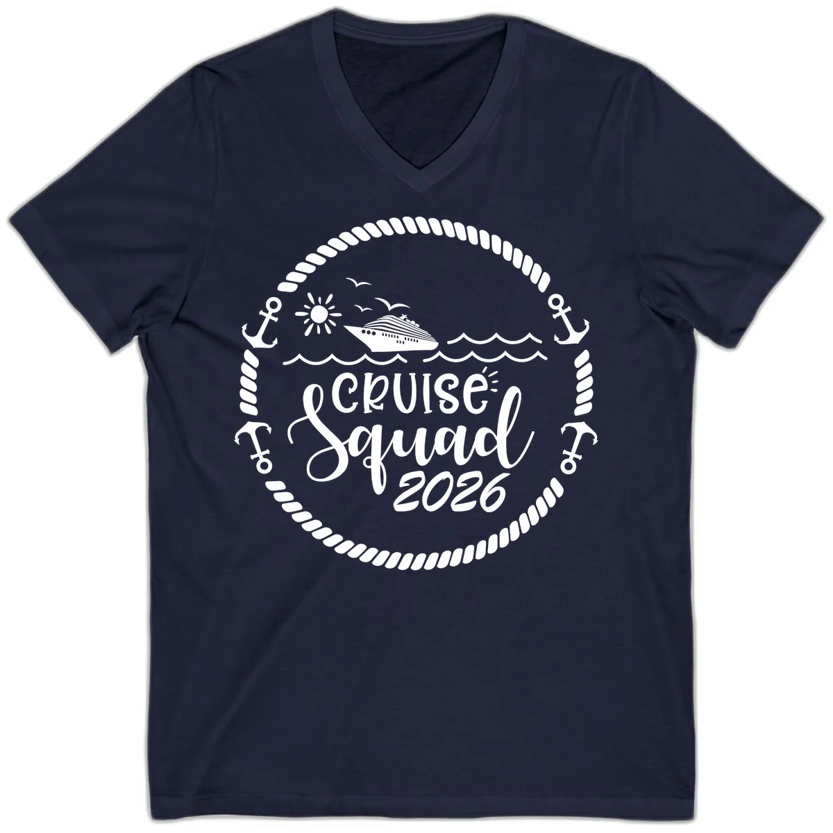 Cruise Squad 2026 V-Neck in Navy