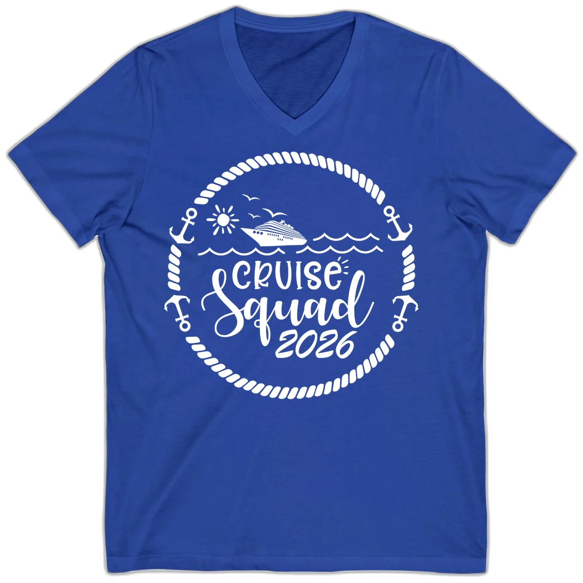 Cruise Squad 2026 V-Neck in True Royal