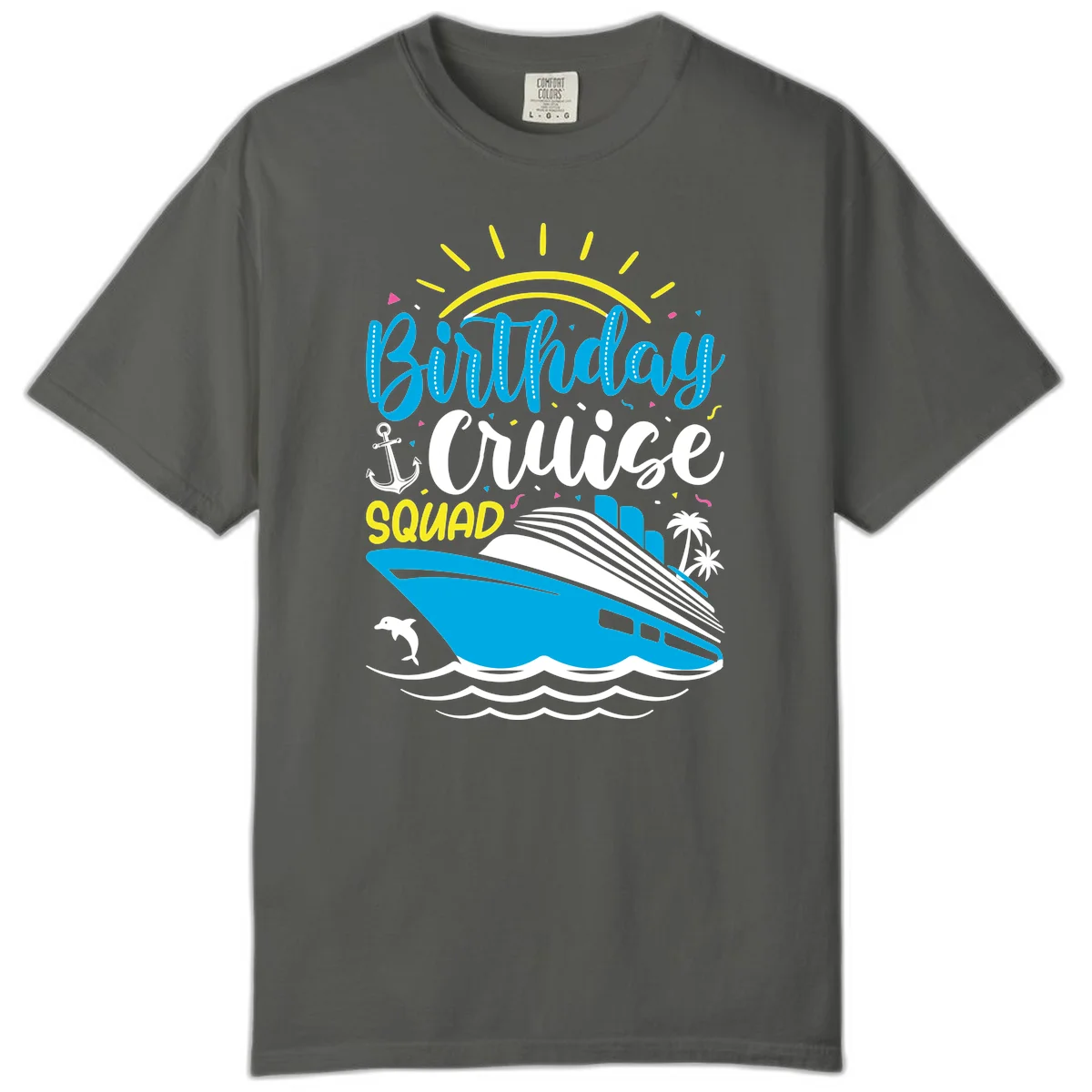 Birthday Cruise Squad Comfort Color T-Shirt in Pepper