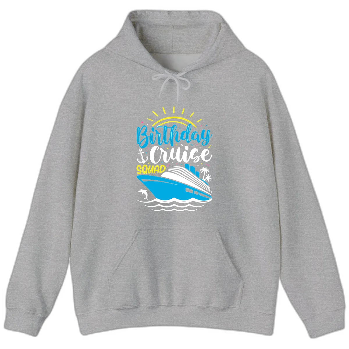 Birthday Cruise Squad Hoodie in Sport Grey