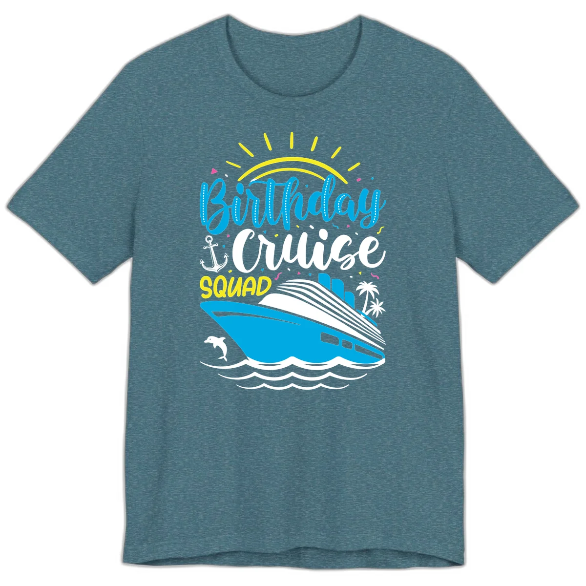 Birthday Cruise Squad Premium T-Shirt in Heather Deep Teal