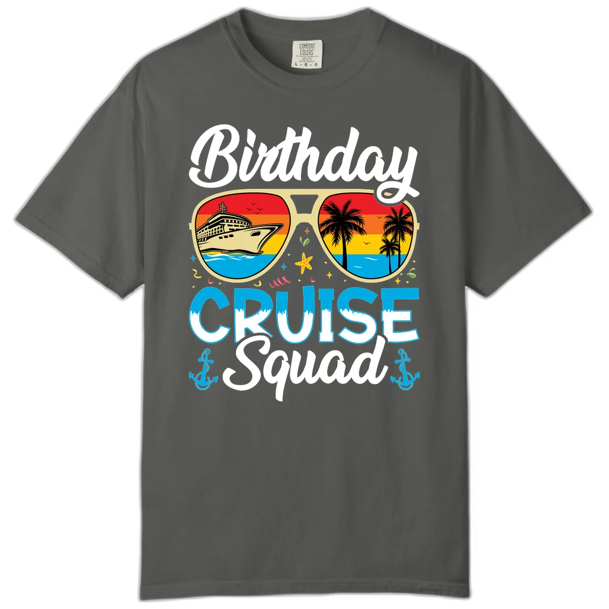 Birthday Cruise Squad Sunglasses Comfort Color in Pepper