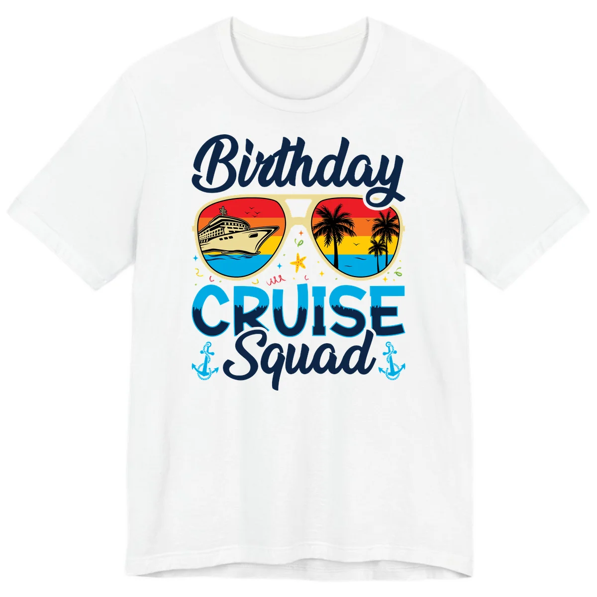 Birthday Cruise Squad Sunglasses Premium T-Shirt in White