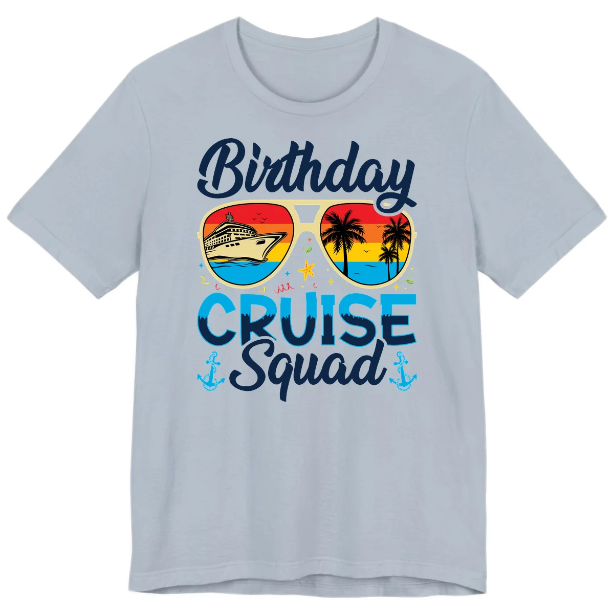 Birthday Cruise Squad Sunglasses Premium T-Shirt in Light Blue