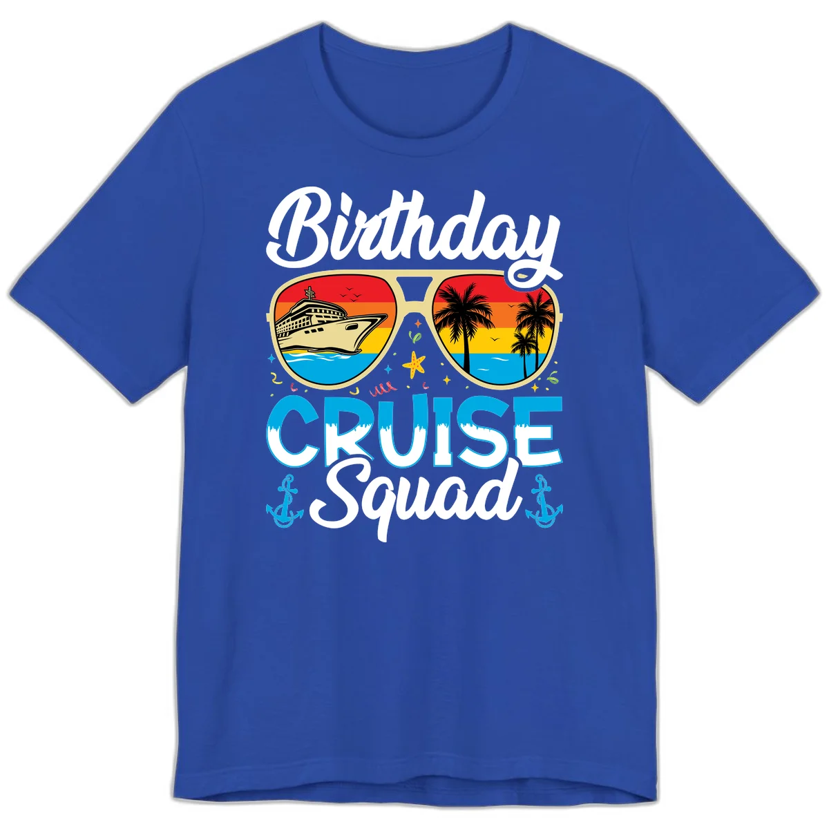Birthday Cruise Squad Sunglasses Premium T-Shirt in True Royal