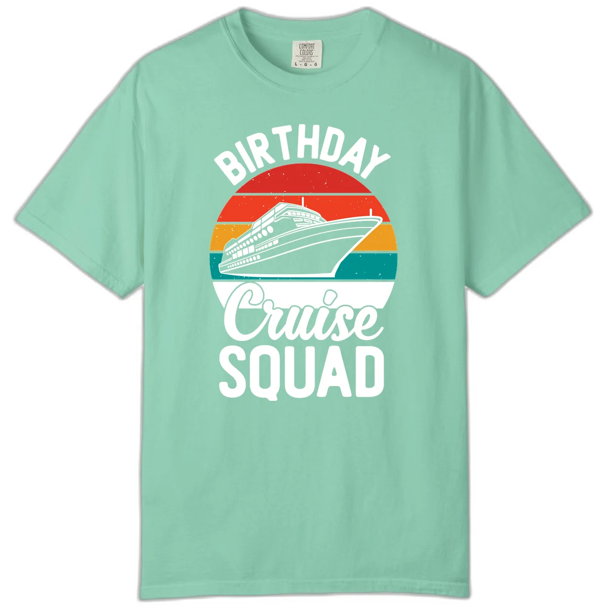 Birthday Cruise Squad Comfort Color Tee in Island Reef