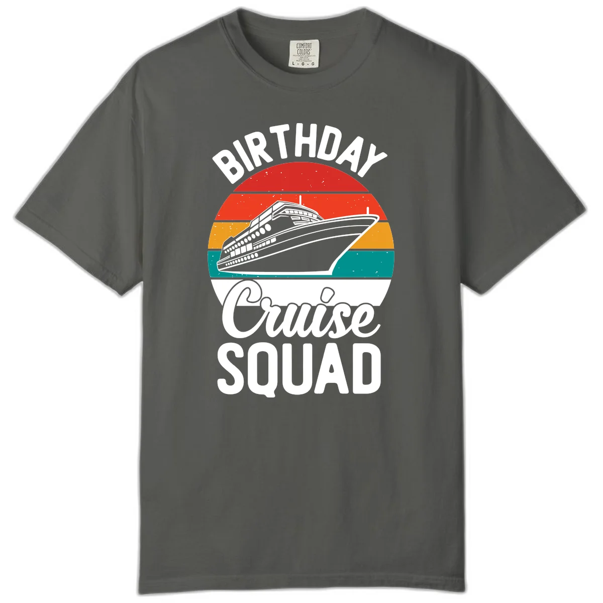 Birthday Cruise Squad Comfort Color Tee in Pepper