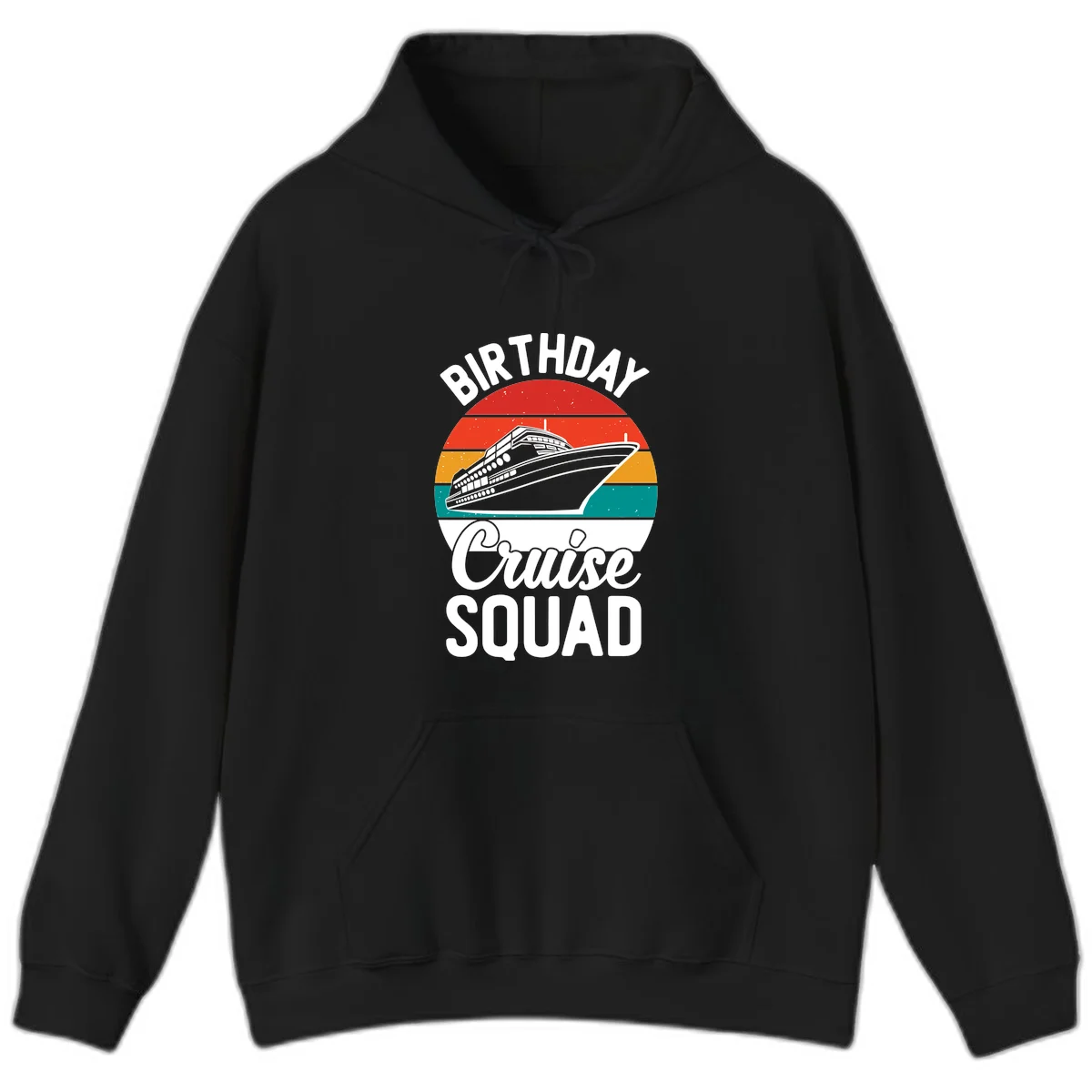 Birthday Cruise Squad Hoodie in Black
