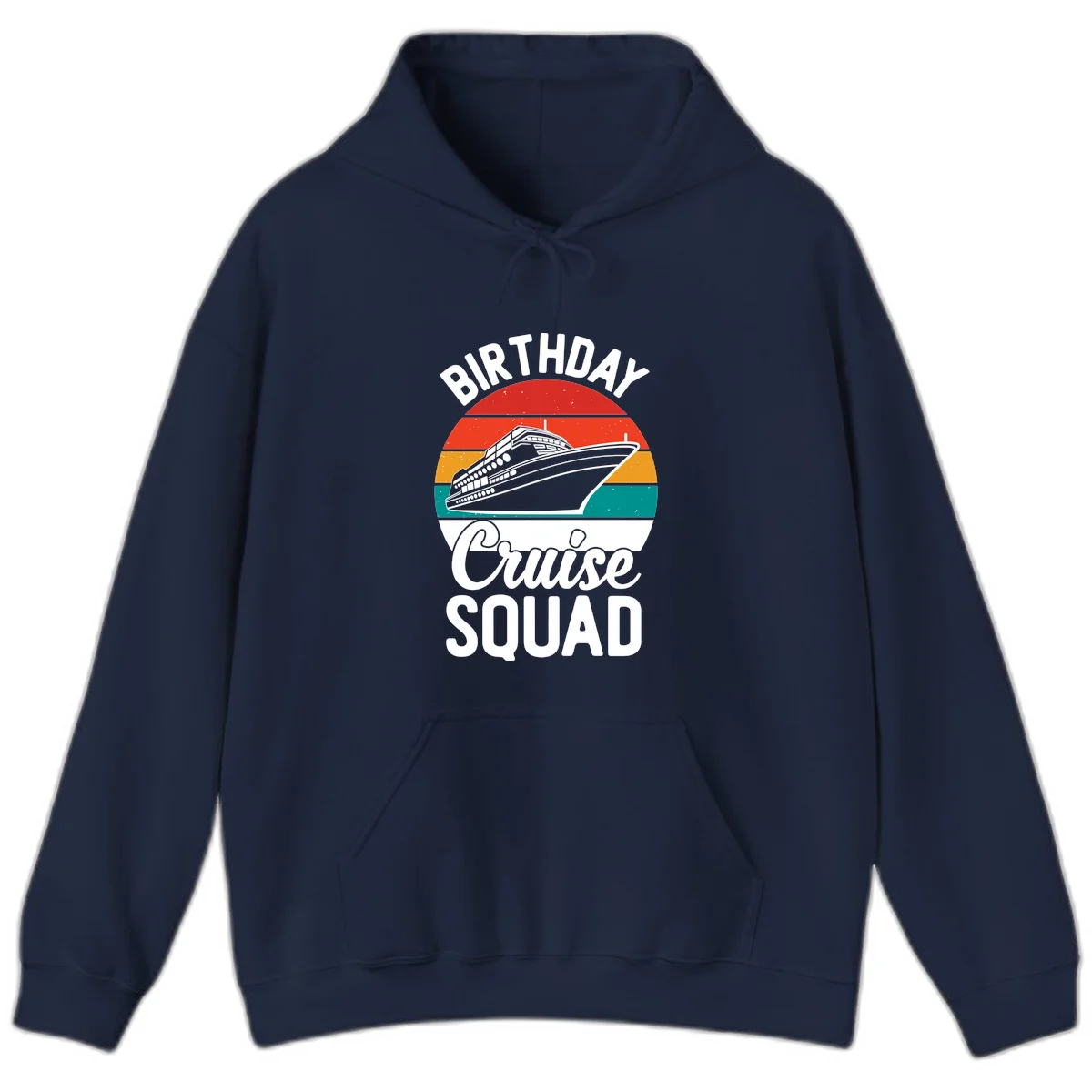 Birthday Cruise Squad Hoodie in Navy